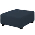 Easy-Going Stretch Square Ottoman Cover 40X40X15 Inch Folding Storage Stool Furniture Protector Soft Rectangle Slipcover With Elastic Bottom Dark Blue