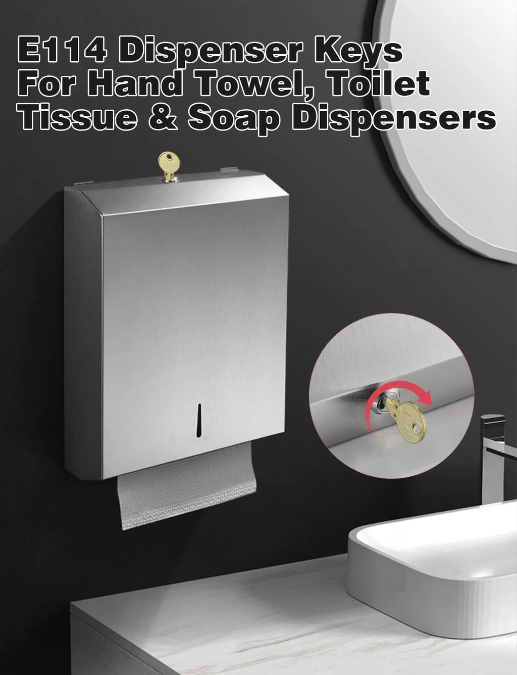 Keys For E114 Toilet Paper Dispenser, 10 Pack E-114 Paper Towel Key Replacement