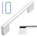 Koofizo Wide Foot Cabinet Bar Pull - Chrome Modern Solid Handle, 38 Inch96Mm Screw Spacing, 10-Pack For Kitchen Cupboard Door, B