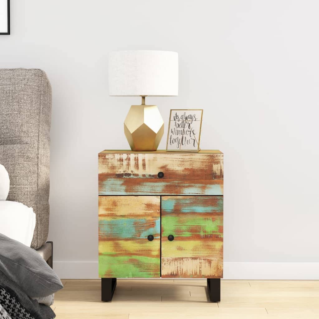 Bedside table 50x33x60 cm Solid Wood Recovery and Multilayer Wood