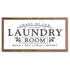 MACVAD Laundry Signs for Home Decor Loads of Fun Laundry Room Wooden Sign