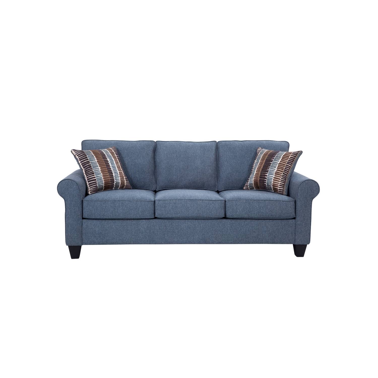 American Furniture Classics Series Model 8-010-A330V8 Two Abstract Chenille Pillows Sofas, Indigo Blue