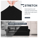 Easy-Going Stretch Jacquard Couch Cover, 1-Piece Soft Sofa Cover, Sofa Slipcover With Anti-Slip Foams, Washable Furniture Protector For Kids, Pets (Sofa, Black)