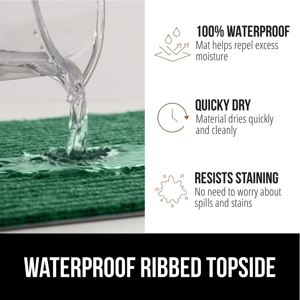 Gorilla Grip Waterproof Heavy Duty Traffic Guard Doormat, Stain And Fade Resistant, Durable Rubber, Low Profile Door Mat, Shoe Scraper, Welcome Mats For Entry, 60X36, Green