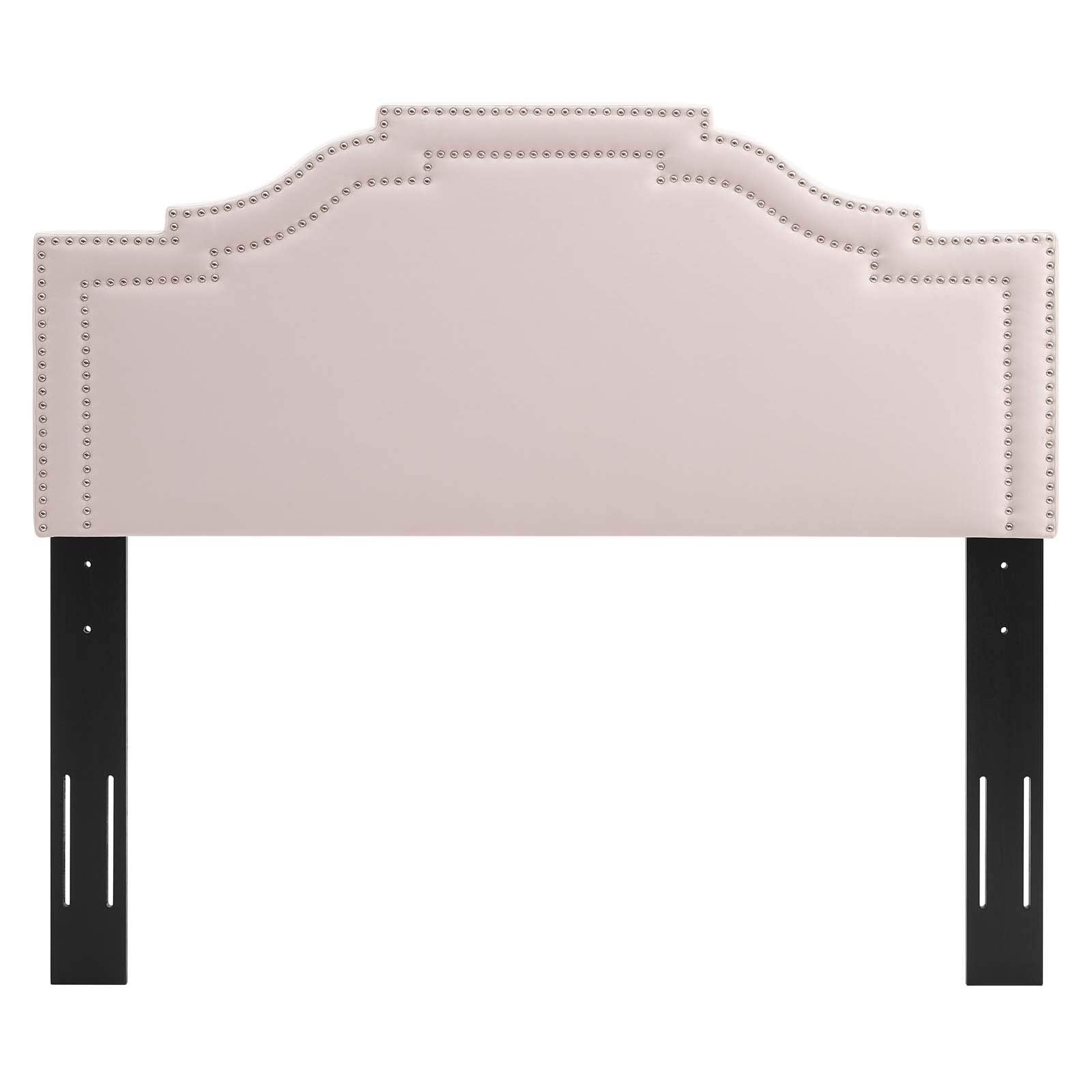 Modway Lucia Performance Velvet Headboard with Nailhead Detail, King/California King, Pink