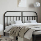 vidaXL Black Metal Headboard - Robust Steel Construction, Classic Design, Ideal for Reading or Watching TV, Assembly Required, Compatible with Round Tube Beds