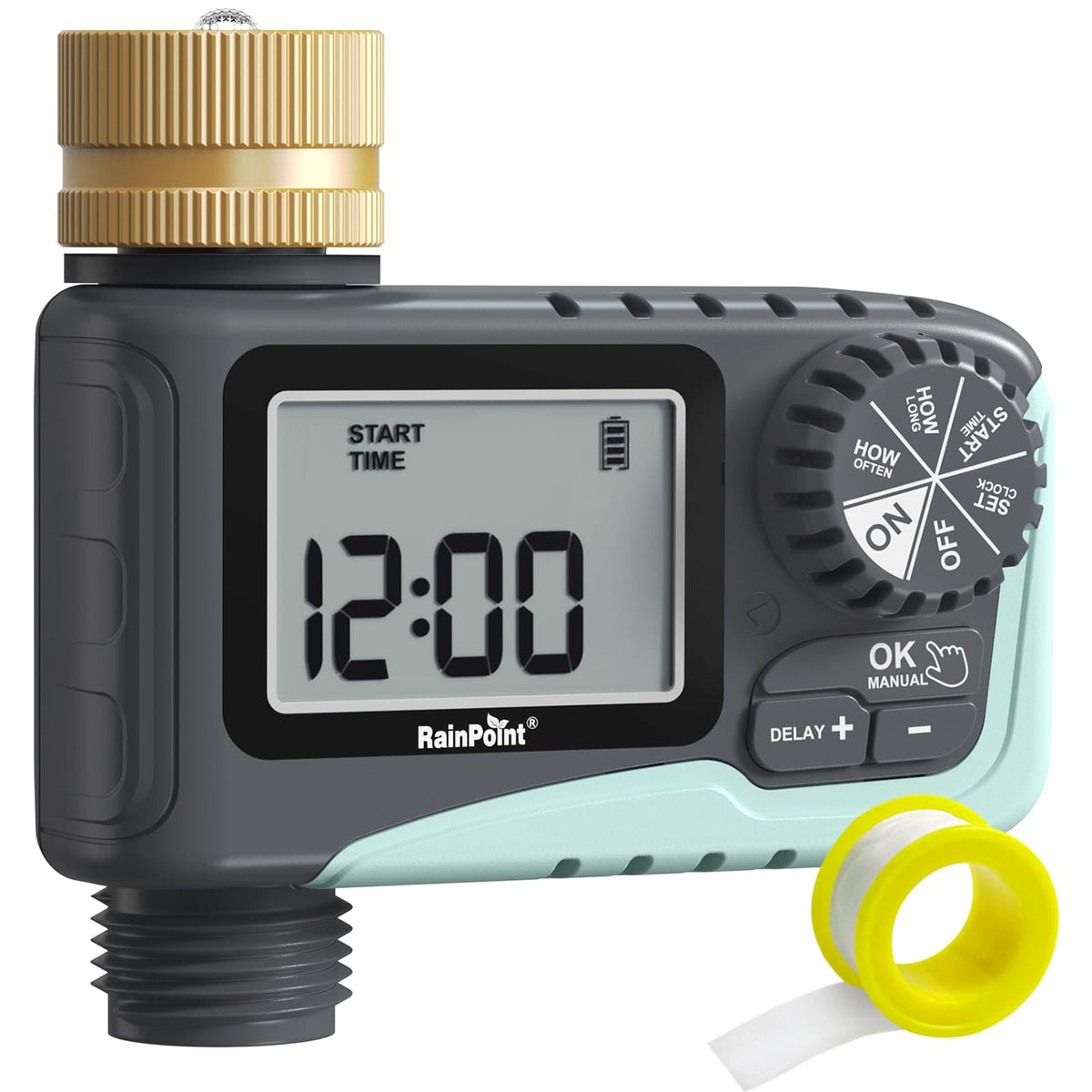 Rainpoint Sprinkler Timer Outdoor Brass Swivel, Water Timer For Garden Hose Faucet Timer, Programmable Watering Irrigation Timer