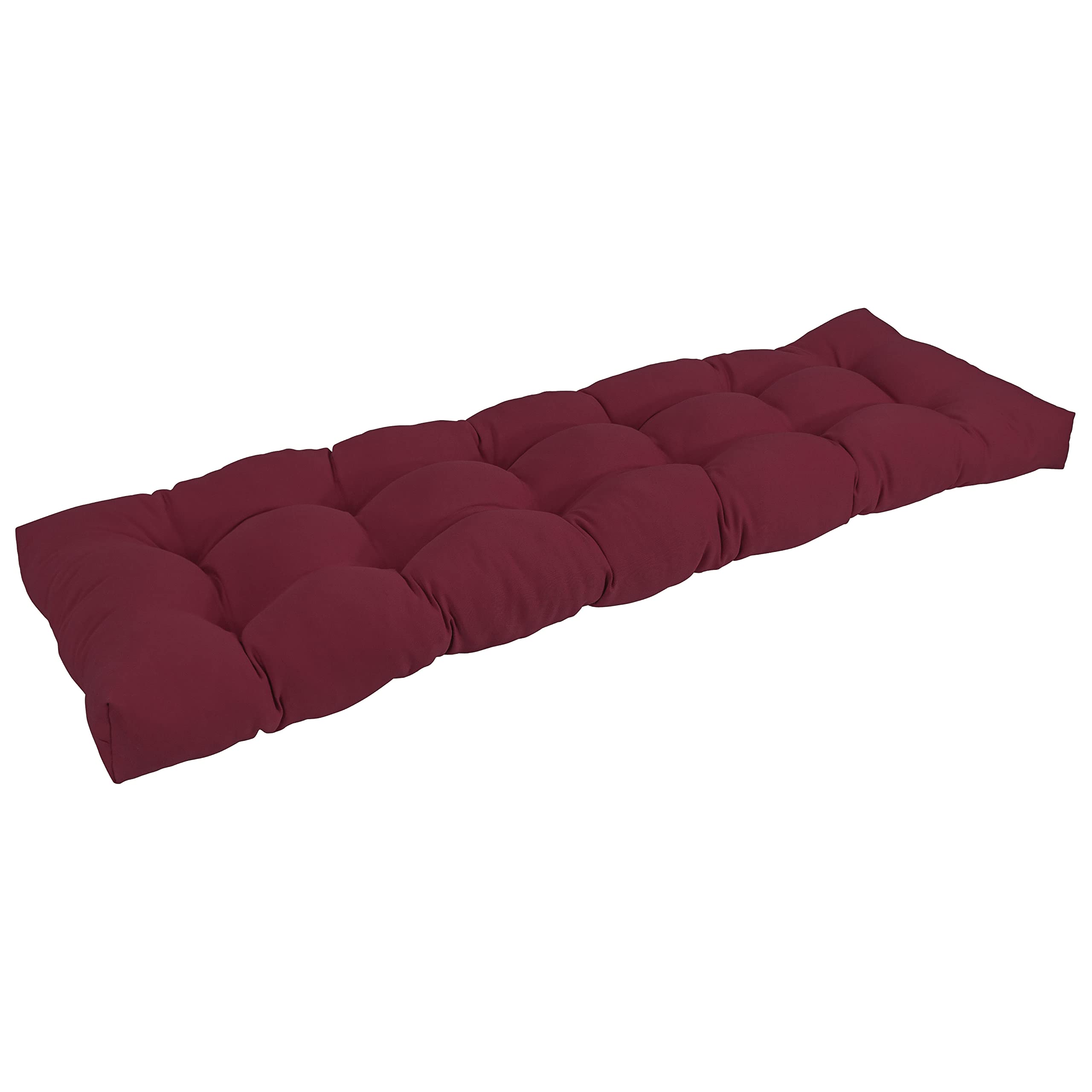 Blazing Needles Twill Tufted Bench Cushion, 60 x 19, Burgundy