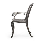 Christopher Knight Home Austin Outdoor Cast Aluminum Dining Chairs, 2-Pcs Set, Shiny Copper