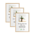 LYYYXGYP A4 OAK Wood Picture Frame 3 Pack 21x30cm Wooden Photo Frame Certificate Frame with Plexiglass for Wall Mount or Tableto