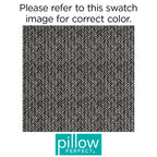 Pillow Perfect Outdoor/Indoor Throw Pillows, Large - 18.5' X 18.5', Black Herringbone Night, 2 Count