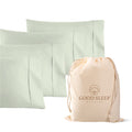 1000 Tc Sage Standard Pillowcases Set Of 4 100% Egyptian Cotton Pillow Cases With Long Staple Cotton & Sateen Weave, Silky Soft