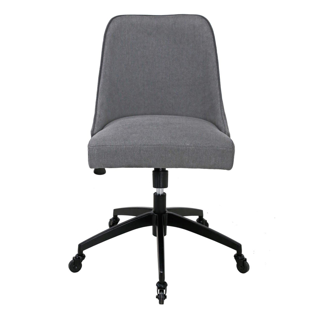 Steve Silver Co Arthur Collection: Clear Acrylic Desk Chrome, Adjustable Height, Castered Wheels, and 5-Star Stability Base Chair, 20.5 x 25 x 33.5, Swivel and Tilt Function