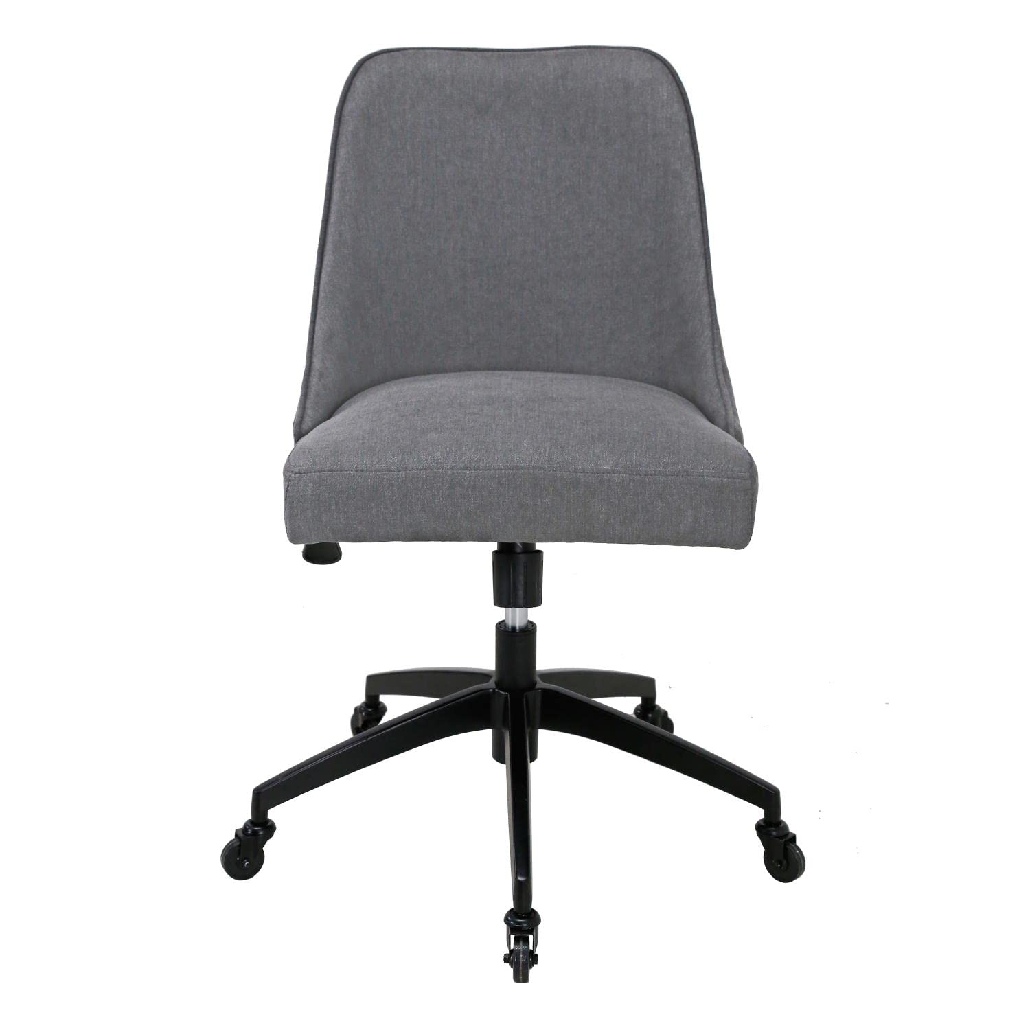 Steve Silver Co Arthur Collection: Clear Acrylic Desk Chrome, Adjustable Height, Castered Wheels, and 5-Star Stability Base Chair, 20.5 x 25 x 33.5, Swivel and Tilt Function