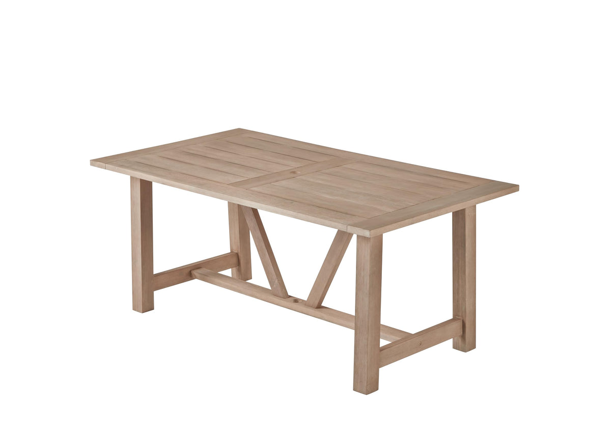 Best Quality Furniture D1007 Outdoor Patio Dining Table, Light Oak