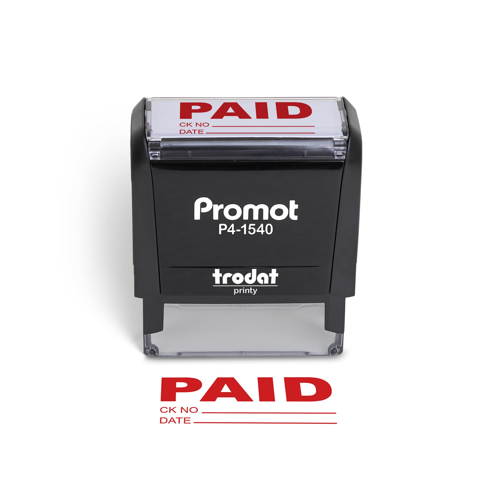 Promot Paid Stamp Self Inking Stamp - Paid Stamp For Office, Accounts Payable Stamp W/Check Number And Date - Rubber Stamps For