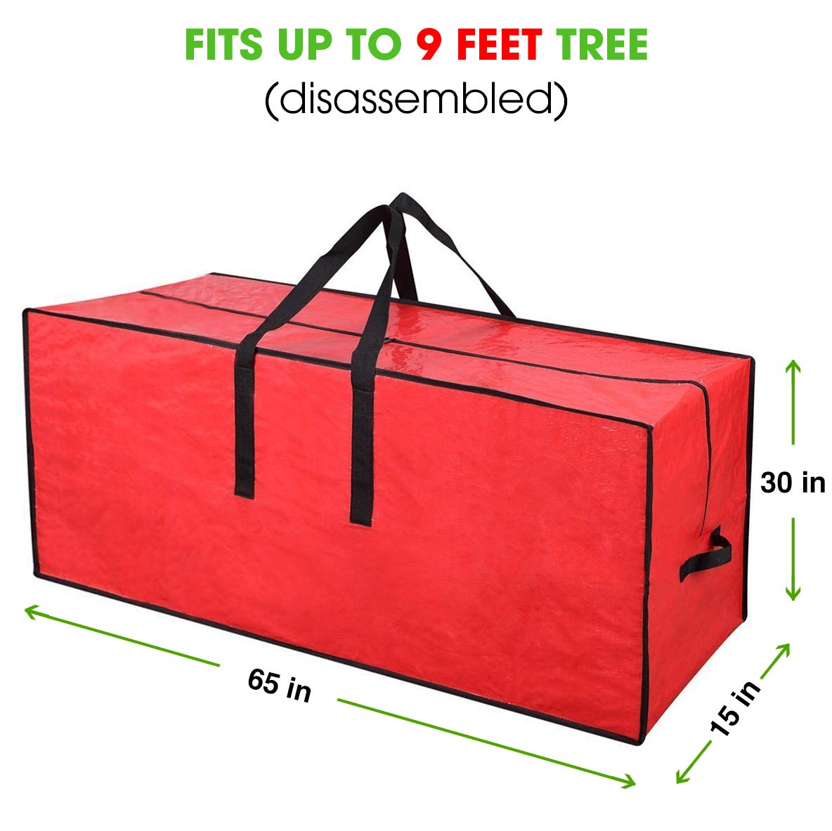 Primode Christmas Tree Storage Bag | Fits Up To 9 Ft. Tall Disassembled Tree I 65''X15''X30'' Holiday Tree Storage Case | Protec