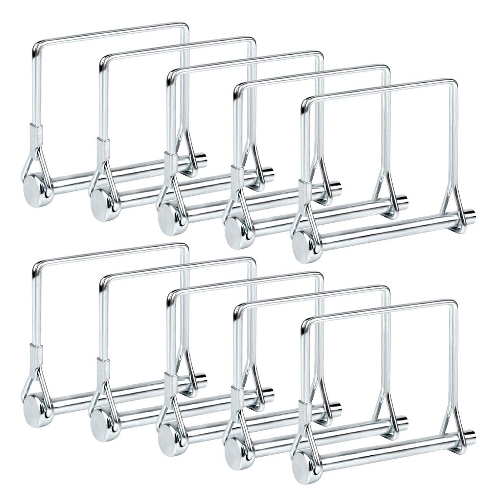 Comonc 10 Pcs Square Pto Pin Shaft Locking Pin 1/4 Pin Hitch Pin Wire Lock Pin Safety Coupler Pin 1/4' X 2-3/4'For Pto,Farm,La