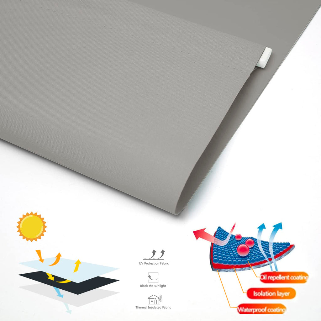 NUTRO CHILL Blackout Roller Shade 23" x 68" Silver Thermal Insulated UV Protection Polyester