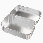 6 Pcs Metal Hinged Tin Box Container Mini Portable Small Storage Container Kit With Lid For Home Storage 4.5X3.3X0.9 Inch, Silve