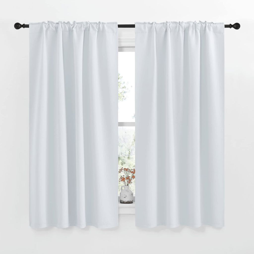 Nicetown Insulated Room Darkening Curtain Panels - (Cloud Grey Color) W42 X L63, Two Pieces, Modern Design Thermal Privacy Protection Window Treatment Drapes/Draperies For Bedroom