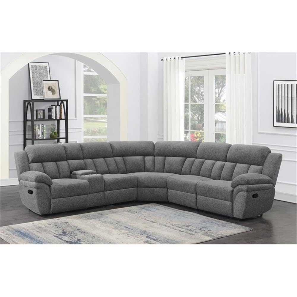 Coaster Home Furnishings Bahrain 6-Piece Upholstered Motion Sectional Charcoal