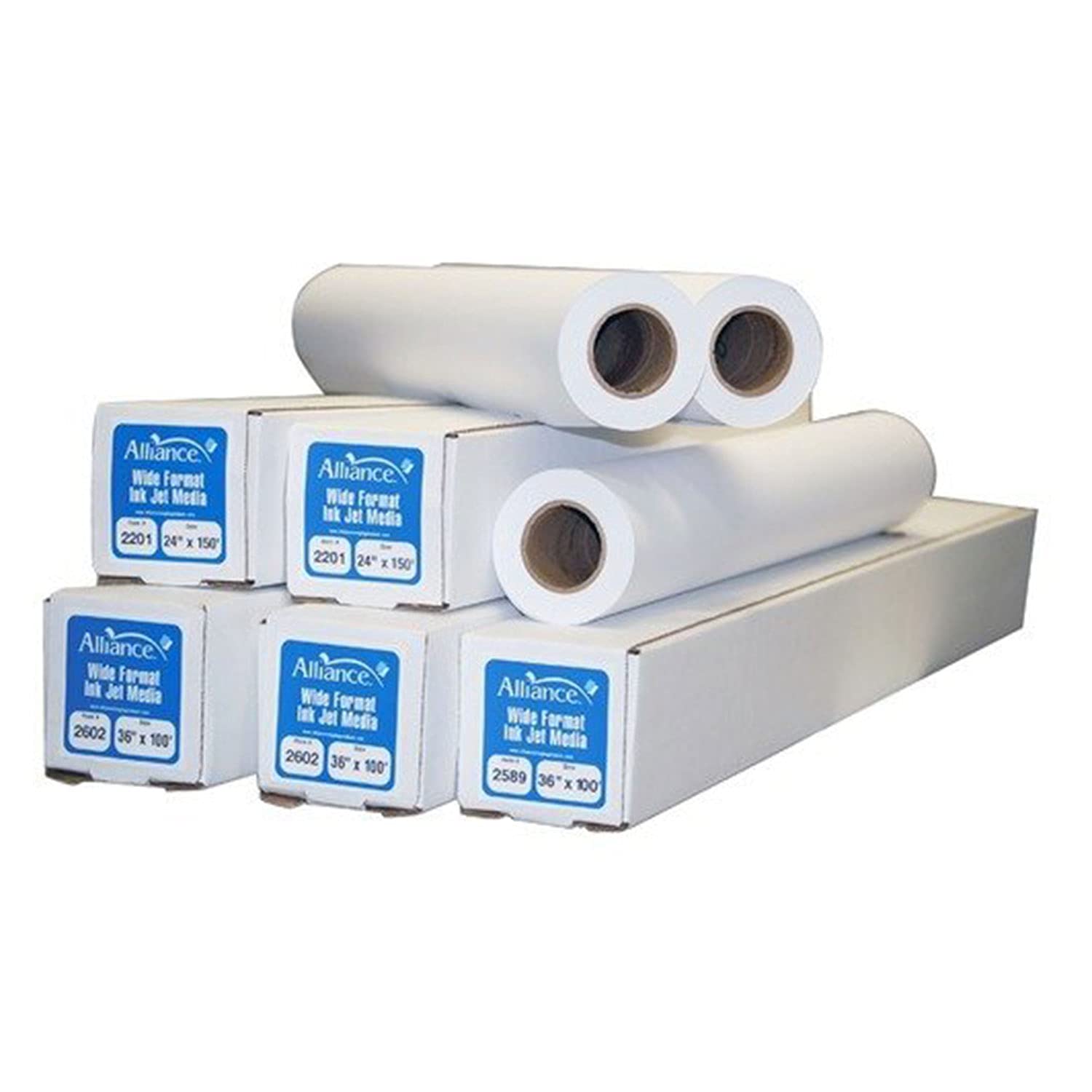 Alliance Wide Format Paper Rolls Cad Bond 30' Widths (4 Rolls, 30 In X 150 Ft | 2' Core)