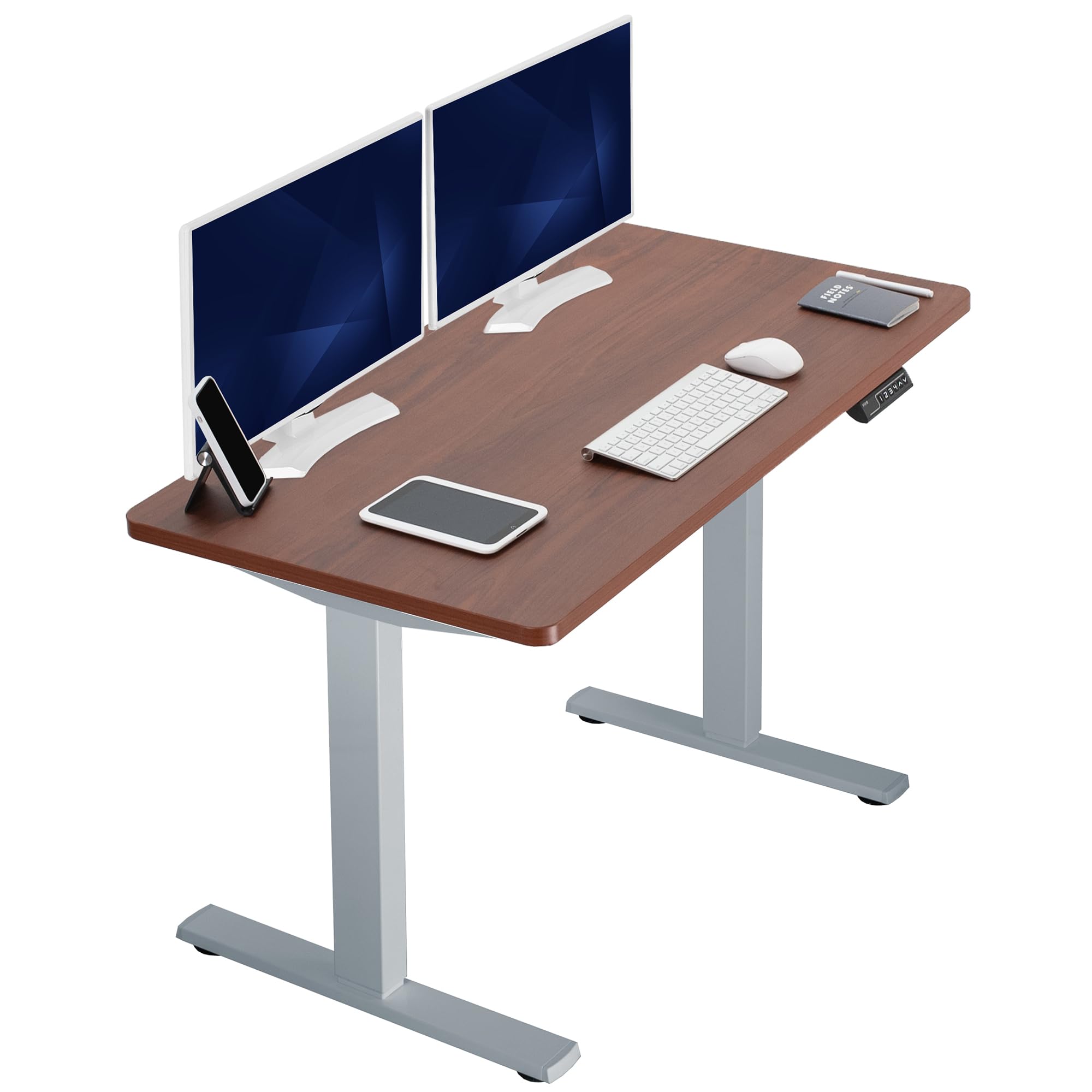 VIVO Electric 71 x 30 in Standing Desk, Memory Height Adjustment, 1B Series, Holds 220 lbs, Dark Walnut Top Gray Frame, DESK-KIT