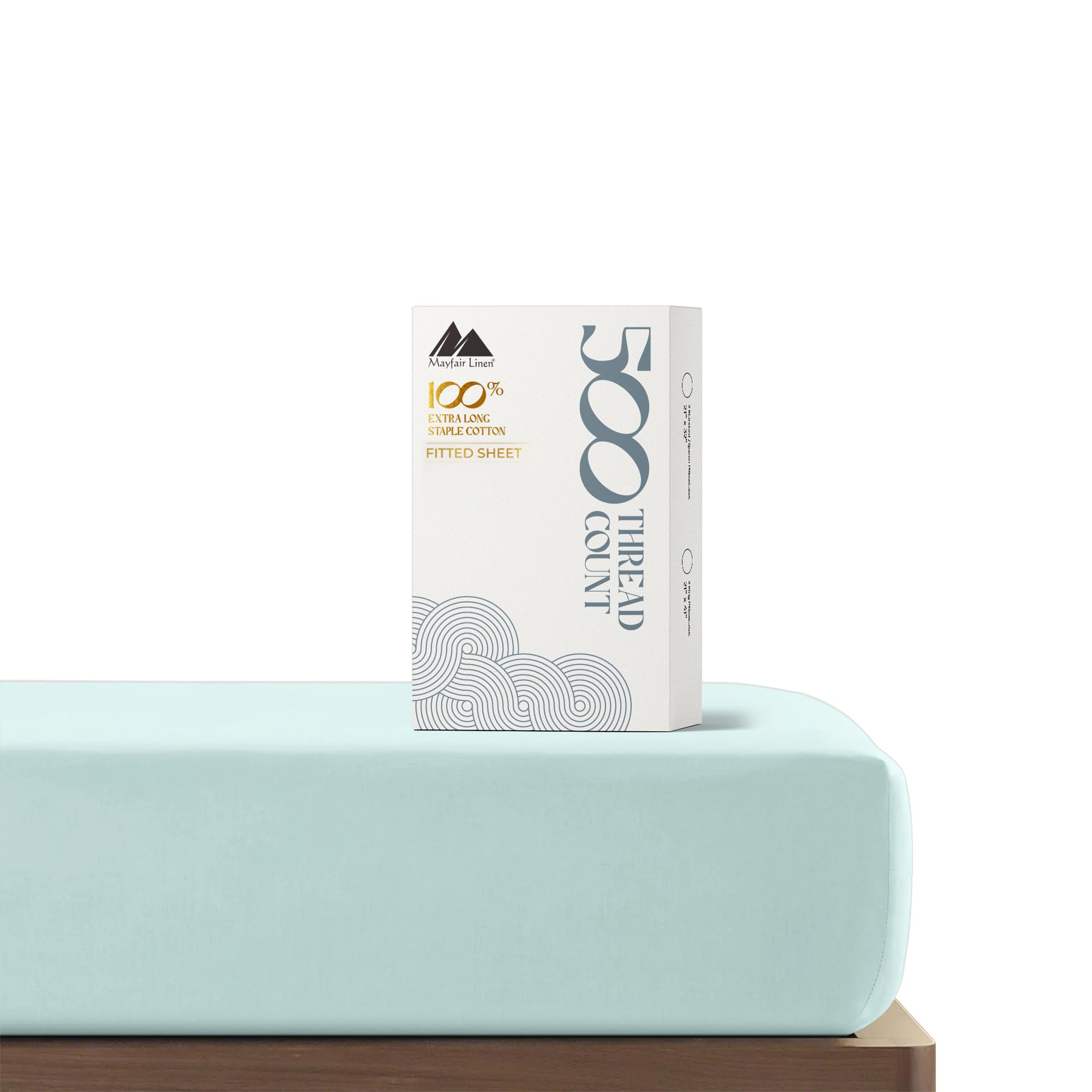 Mayfair Linen Twin XL Fitted Sheet Only - 100% Cotton 500 Thread Count Deep Pocket Fitted Sheet Twin XL, Soft Cooling Sateen Wea