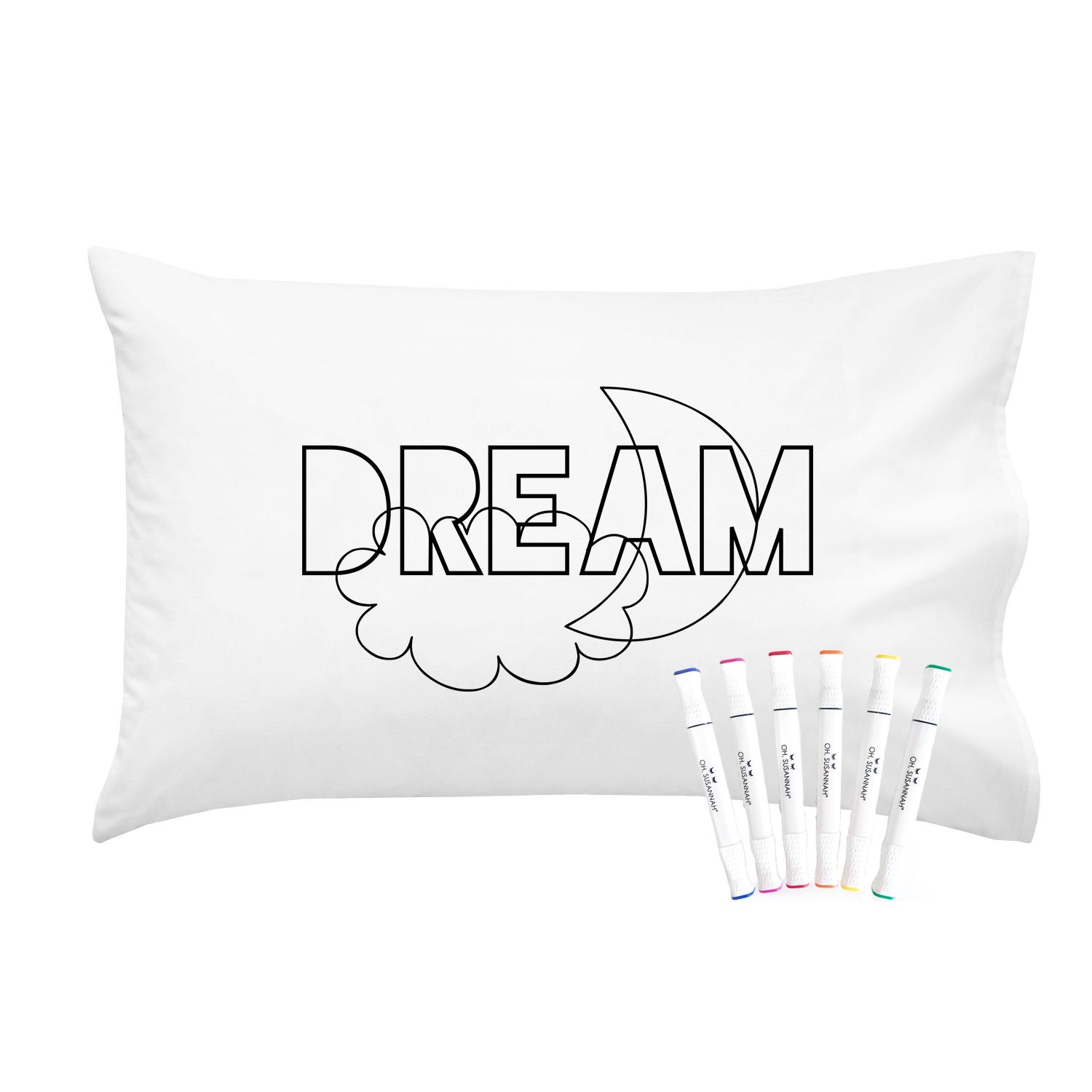 Oh, Susannah Dream Coloring Pillowcase Kit (1 Pillow Cover 20 By 30 Inches) With Permanent Fabric Markers Included Kindergarten