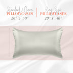 Elegant Comfort Silky And Luxurious 2-Piece Satin Pillowcase Set For Healthier Skin And Hair, Hidden Zipper Closure And Beautifully Packaged, Satin Pillowcase Set, King, Light Jade