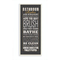 Stupell Home D  cor Bathroom Rules Black Typography Tall Bathroom Wall Plaque, 7 x 0.5 x 17, Proudly Made in USA