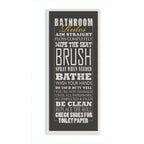 Stupell Home D  cor Bathroom Rules Black Typography Tall Bathroom Wall Plaque, 7 x 0.5 x 17, Proudly Made in USA