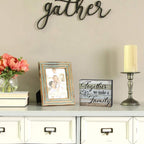 Box Sign Wood Block Sign Quote Sign - Together We Make A Family-Home Decor Wall Hanging Box Sign