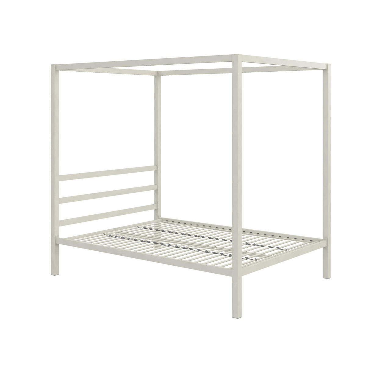 DHP Modern Metal Canopy Platform Bed with Minimalist Headboard and Four Poster Design, Underbed Storage Space, No Box Spring Nee