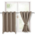 Hiasan Rv Blackout Curtains For Bedroom, 52 X 30 Inches Long - Thermal Insulated & Light Blocking Window Curtains For Living Room/Kids Room, 2 Drape Panels Sewn With Tiebacks, Camel