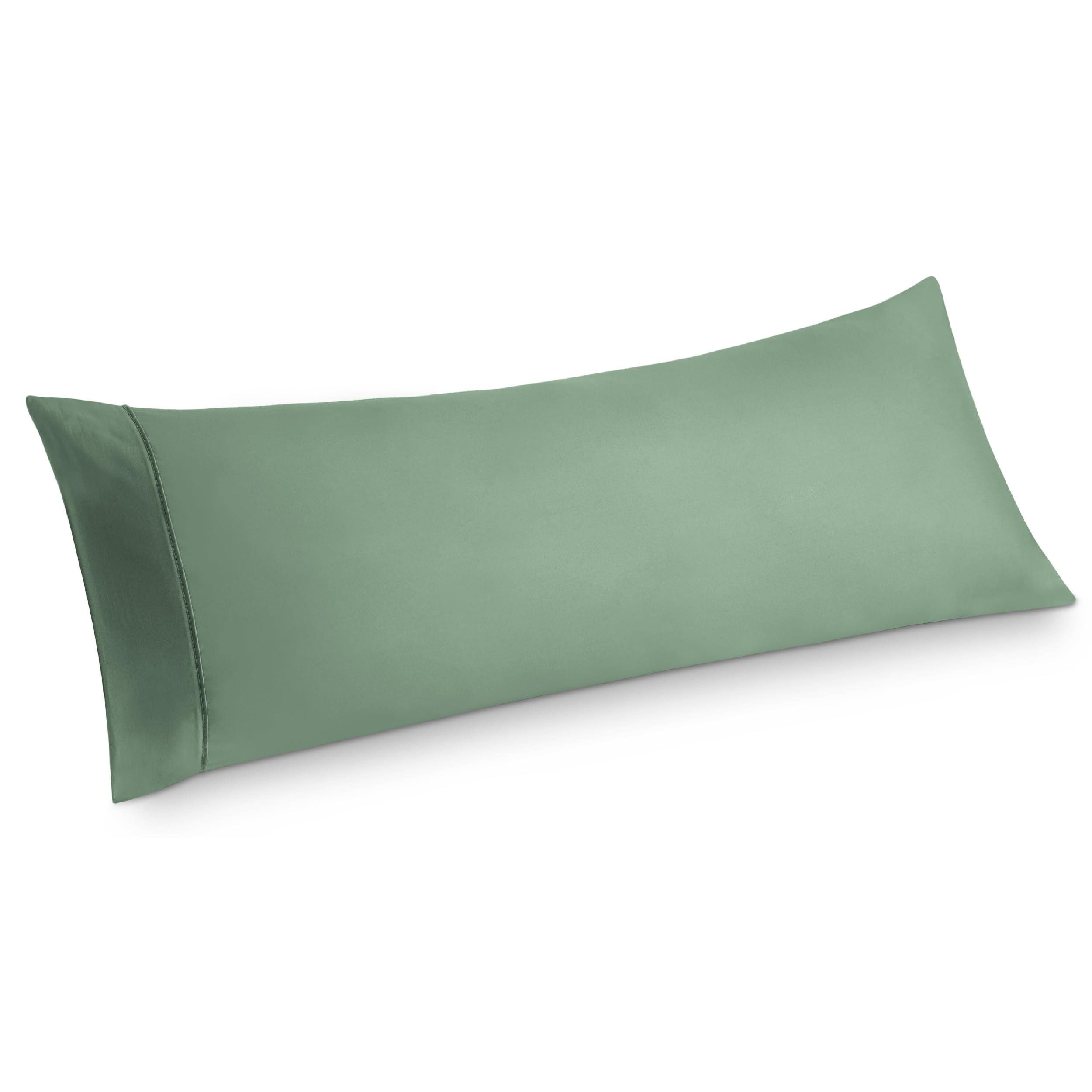 Bedsure Body Pillow Case Cover - Sage Green Polyester Microfiber Long Pillow Cases, Ultra Soft And Cozy Body Pillowcase With Envelope Closure, 1 Pack, 20X54 Inches