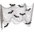 Glitter Bat & Gauze Kit: Sparkling 4'' x 10'' Paper Bats (8Pcs) & 15' x 2' Haunting Gauze Decoration (1 Count) - Perfect for Hal