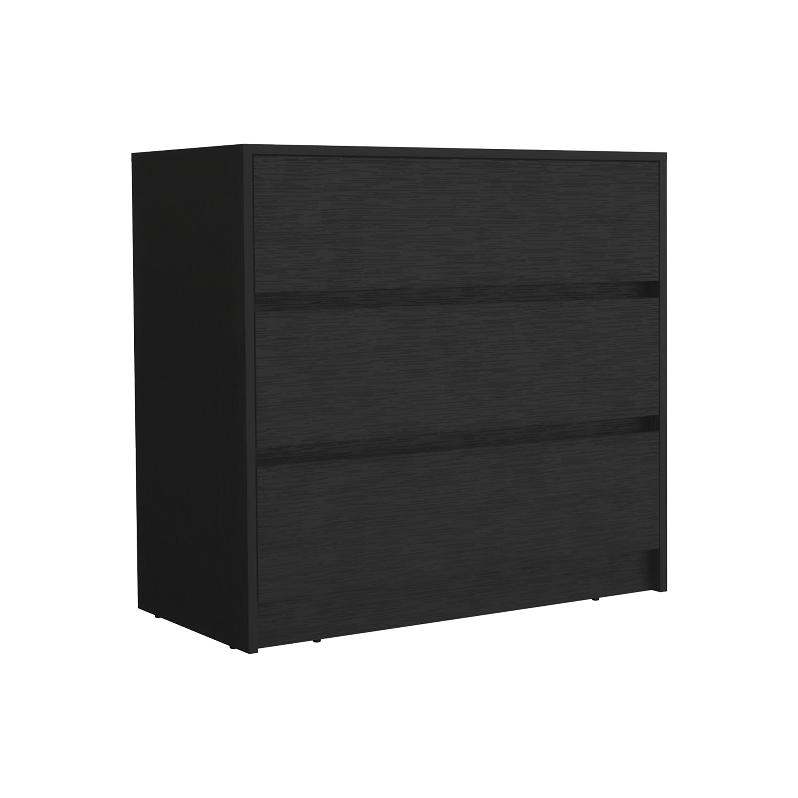 Dresser 31&Quot; H, 3 Drawers, Chest Of Drawers, Black, Modern