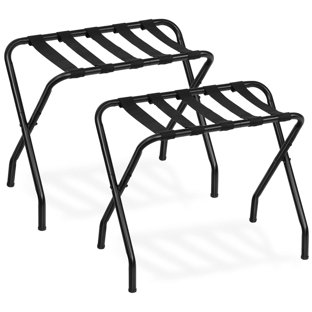 HOOBRO Luggage Rack, Pack of 2, Metal Foldable Suitcase Stand for Guest Room, Holds up to 100 lb, 27 x 15.3 x 22 Inches, Steel F