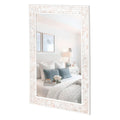 Tanmicoshomy White Wall Mirror, 20x 28 Inch Rectangle Wall Mirror with Natural Shell for Bathroom Vanity, Bedroom, Living Room, 