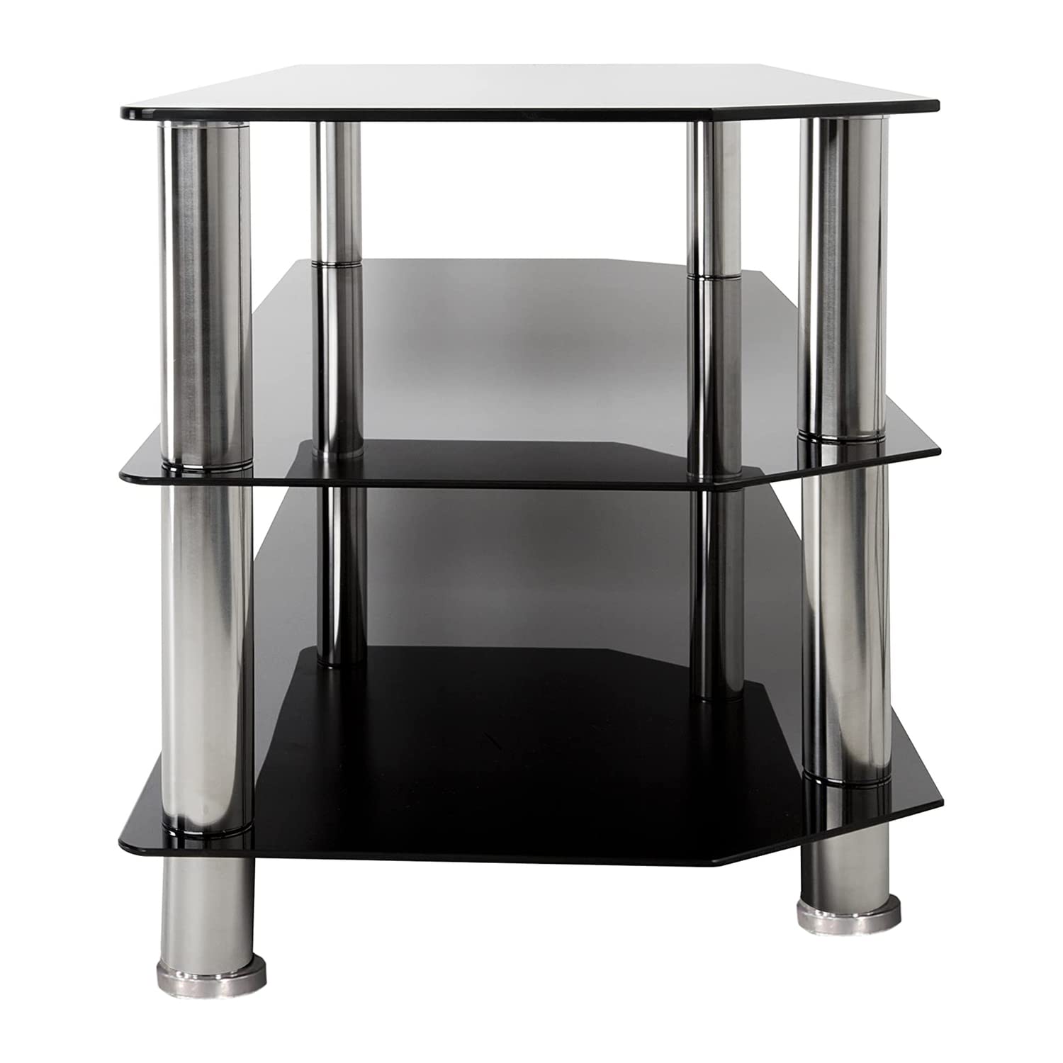 Better Home Products Adele Tempered Glass Tv Stand For 43-Inch Tv In Black