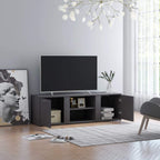 vidaXL Engineered Wood TV Stand - Gray Scandinavian Style Television Cabinet with Two Doors and Compartments - Easy to Assemble - 47.2"x13.4"x14.6"