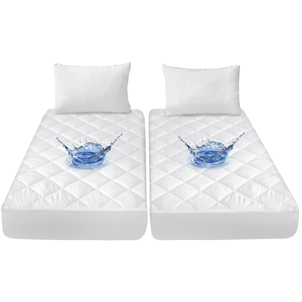 Split California King Mattress Protector Pad For Adjustable Beds, Absorbent Quilted Mattress Pad Topper Cover, Fitted Mattress Protector, Down Alternative Filling Mattress Cover Waterproof
