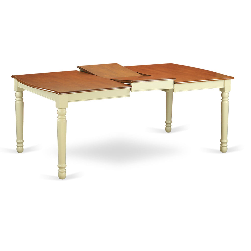 East West Furniture Dowe9-Bmk-W Dover 9 Piece Room Furniture Set Includes A Rectangle Kitchen Table With Butterfly Leaf And 8 Dining Chairs, 42X78 Inch, Buttermilk & Cherry