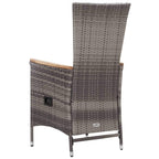 vidaXL Patio Lounge Set with Cushion 3 Pieces Garden Outdoor Balcony Backyard Terrace Sofa Seating Home Furniture Poly Rattan Gray