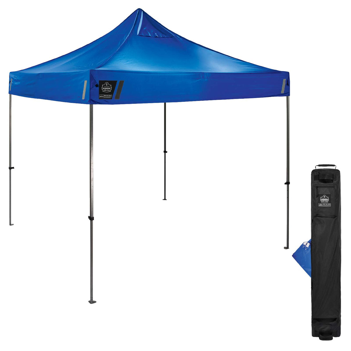 Pop Up Canopy Tent, Heavy Duty, 10' x 10' Area, Peak Height 14', Includes Wheeled Bag, Ergodyne Shax 6000