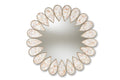 Baxton Studio Savita Modern And Contemporary Antique Silver Finished Round Shell Petal Accent Wall Mirror