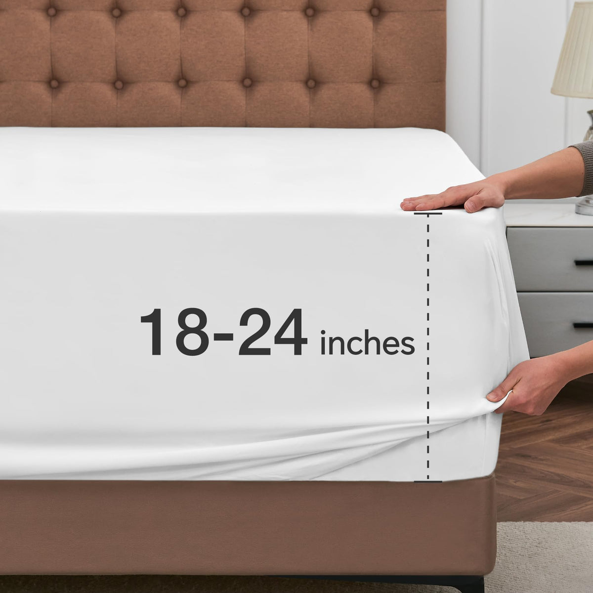 Chixpace Extra Deep Queen Fitted Sheet - Deep Pocket Single Fitted Sheet Fits 18 Inch To 24 Inch Mattress, Ultra Soft Bottom She