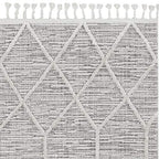 HomeRoots Polyester 12'x15' Ivory Grey Machine Woven Geometric Indoor Area Rug